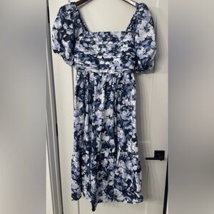 Women’s Abercrombie & Fitch Emerson Poplin Puff Sleeve Midi Dress